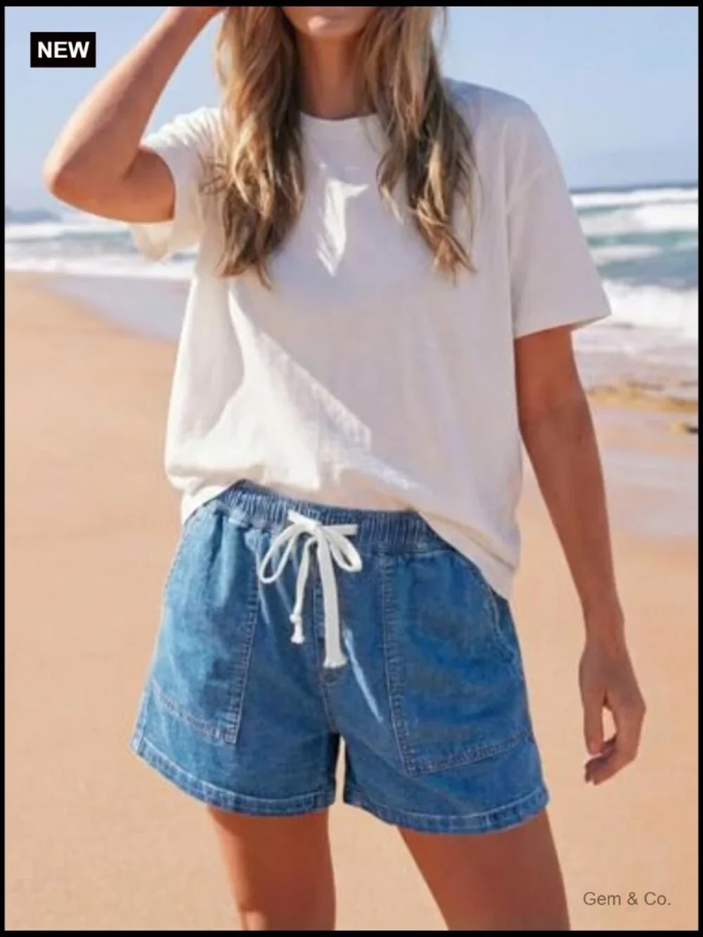 Baggy High Waisted Denim Jorts Drawstring Summer Shorts Wide Leg